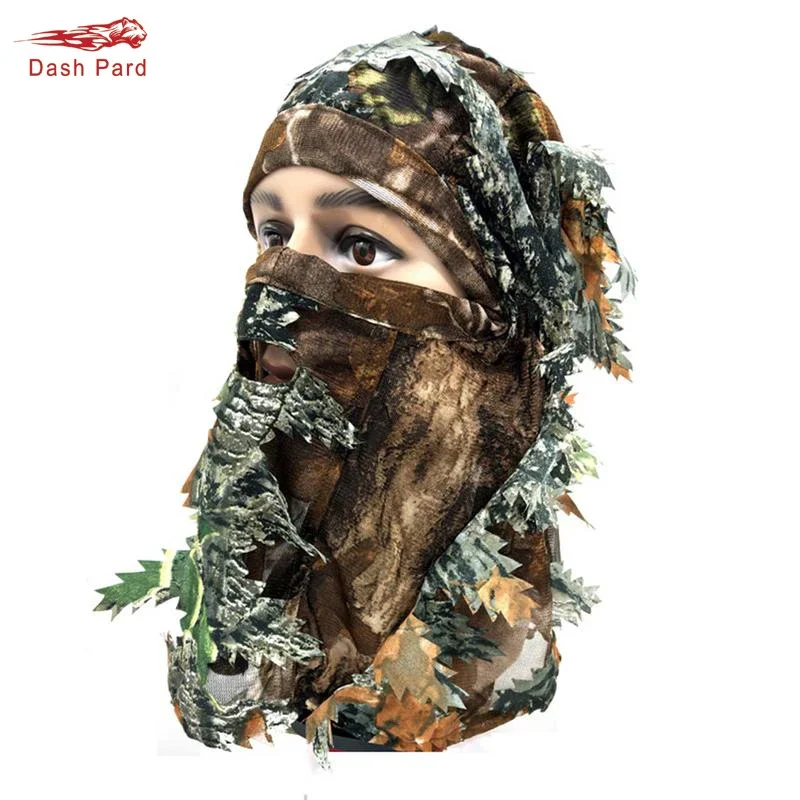 3D Camouflage Full Face Mask Hunting Hood Caps, Airsoft Scarf Fishing Mosquito Cap Hunting Accessories