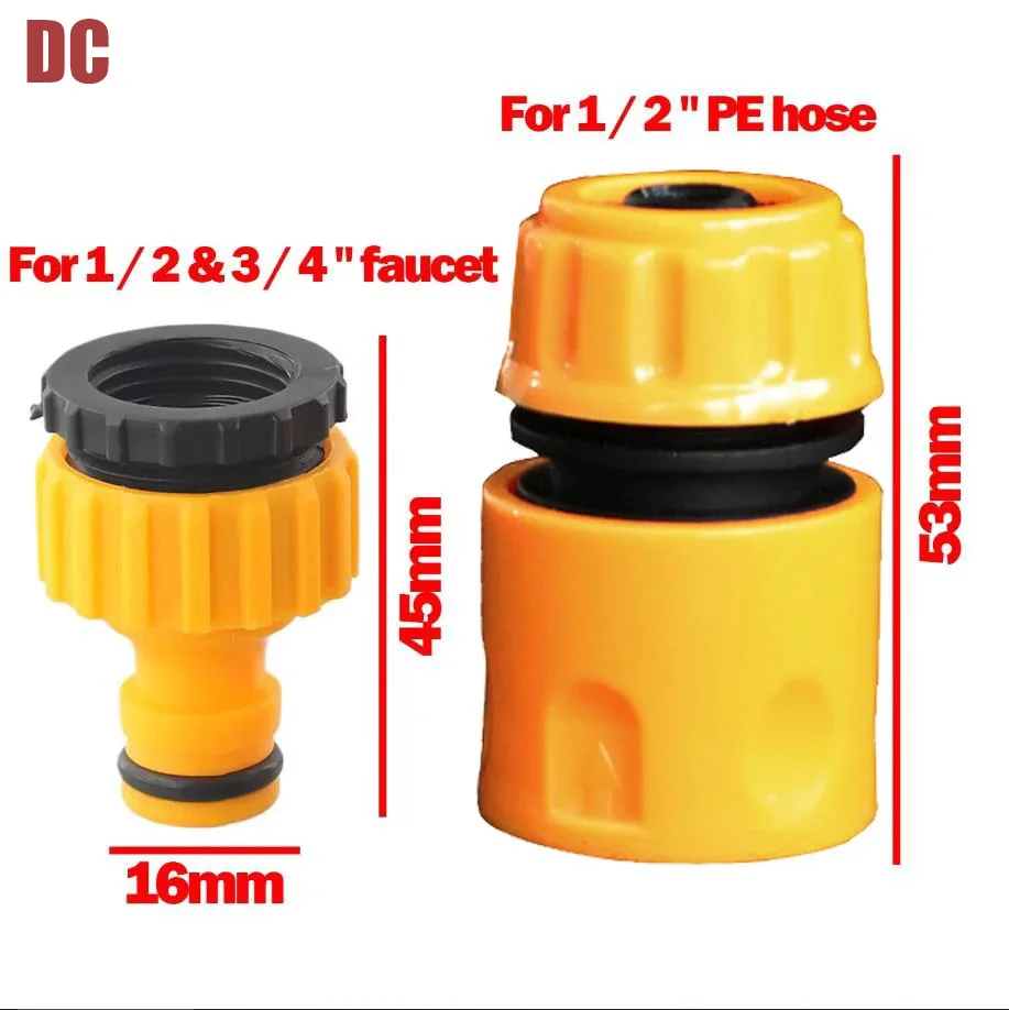 10pcs Hose Faucet Quick Connector 3/4 & 1/2 Inch Graden Hose Water Tap Threaded Connector Faucet Adapter For Garden Irrigation