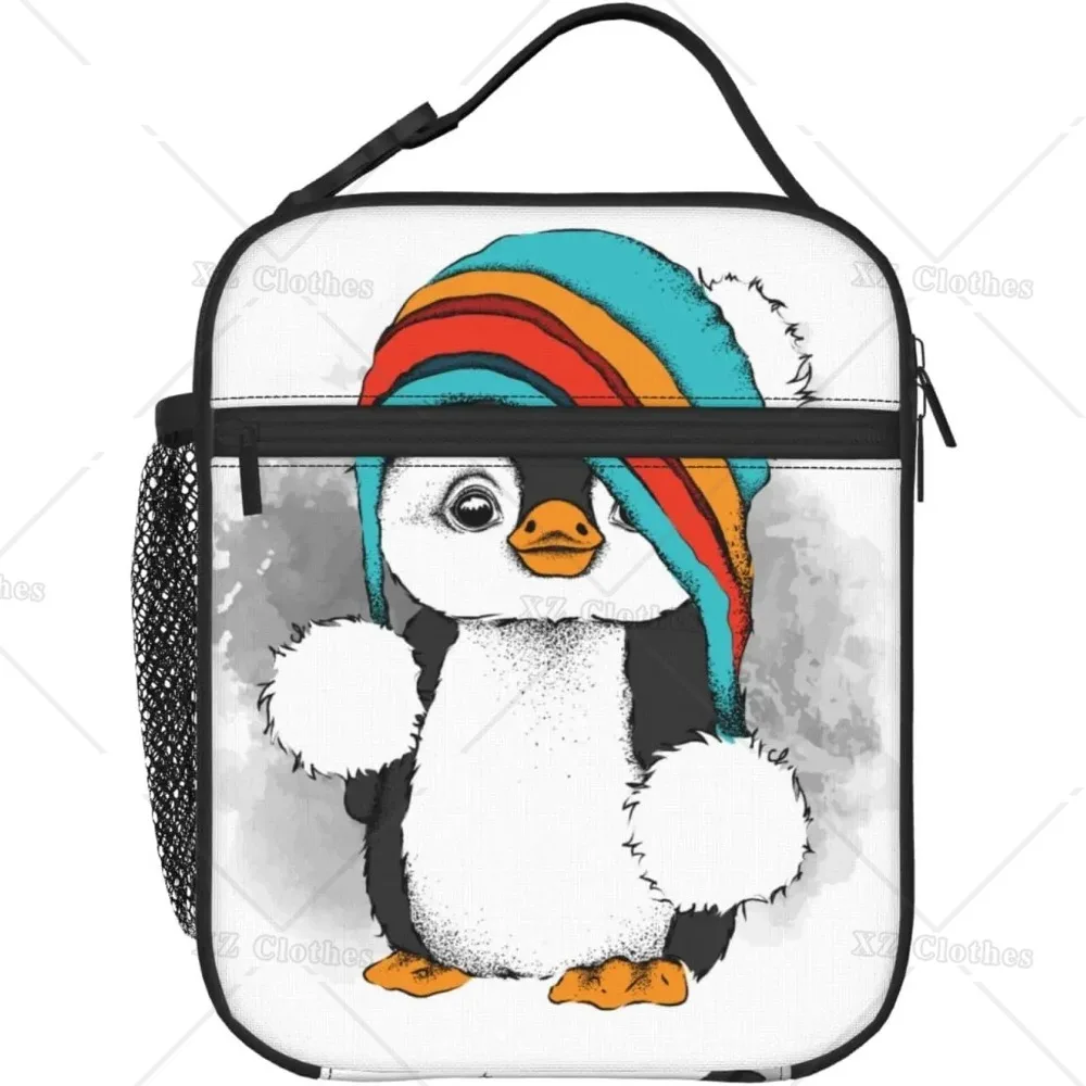 

Cute Penguins Animals Print Lunch Bag Insulation Reusable Lunch Box with Pocket for Women/Men/Kids Picnic Trip School Work