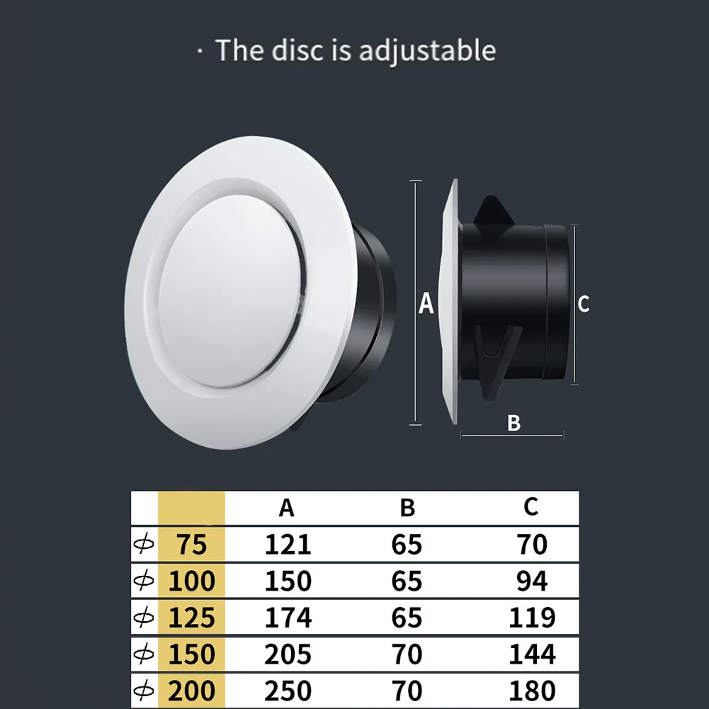 Exhaust Hood ABS Air Vent 75mm 100mm 125mm Extract Valve Grille Round Diffuser Ducting Ventilation Cover Air Volume Cooling Vent ducting ventilation cover air vent grille ventilation grille air vent cover