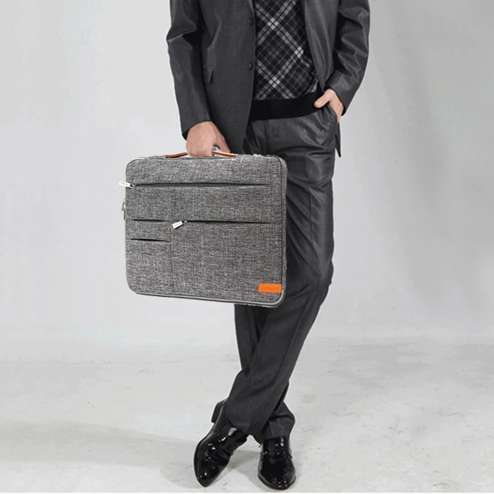 Fashion casual handbag large capacity laptop storage bag waterproof anti-collision unisex multiple storage pockets