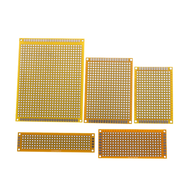 PCB Breadboard Yellow Protoboard Board Plated Universal Board Double Sided 5PCS