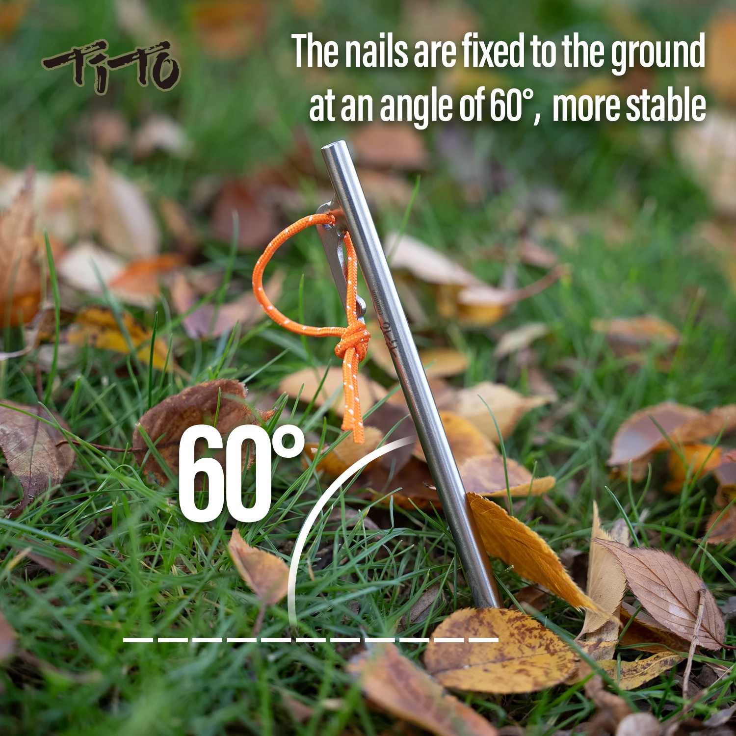 TiTo Titanium Alloy Tent Pegs Outdoor Camping Tent Nail 20/24/30/35/40cm