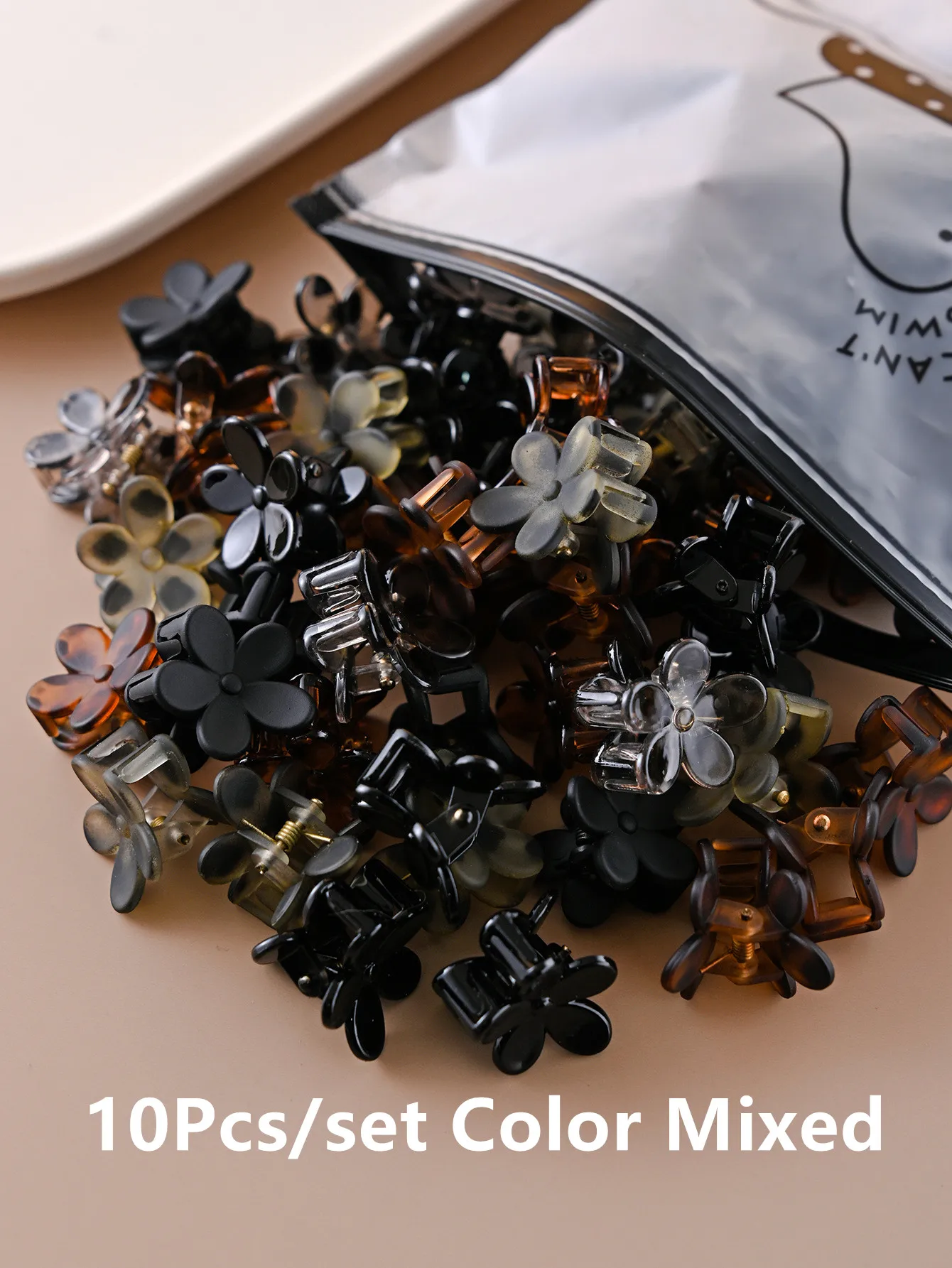 10 stücke Vintage Leopard Print Mini Blume Haar Klaue Clip Cartoons Süße Bunte Seite Bang Clip Haarnadel Haarspange Haar Zubehör – Detail 1