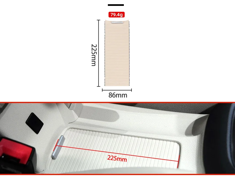 Mittelkonsolenabdeckung, Rollo-Abdeckung, Getränkehalter, Zugvorhang für VW Golf 5 6 MK5 MK6 Jetta 5 EOS Scirocco R 5KD 862531 – Detail 5