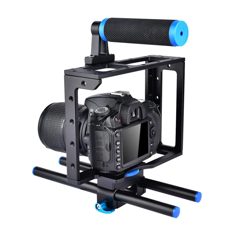 

Universal Camera Cage Rig Kit for Sony/Canon/Panasonic/Fujifilm DSLR Mirrorless Camera with Grip Handle C1