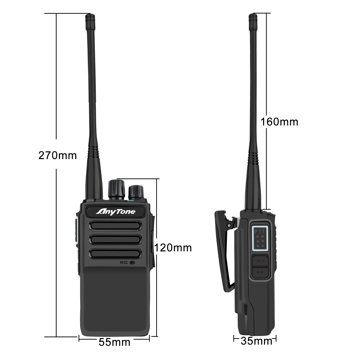 Walkie Talkie Anytone AT-D168 UHF 400-480MHz 5W 256Ch DTMF 2TONE 5TONE AES256 ARC4 Encryption Digital DMR&Analog Two Way Radio 5