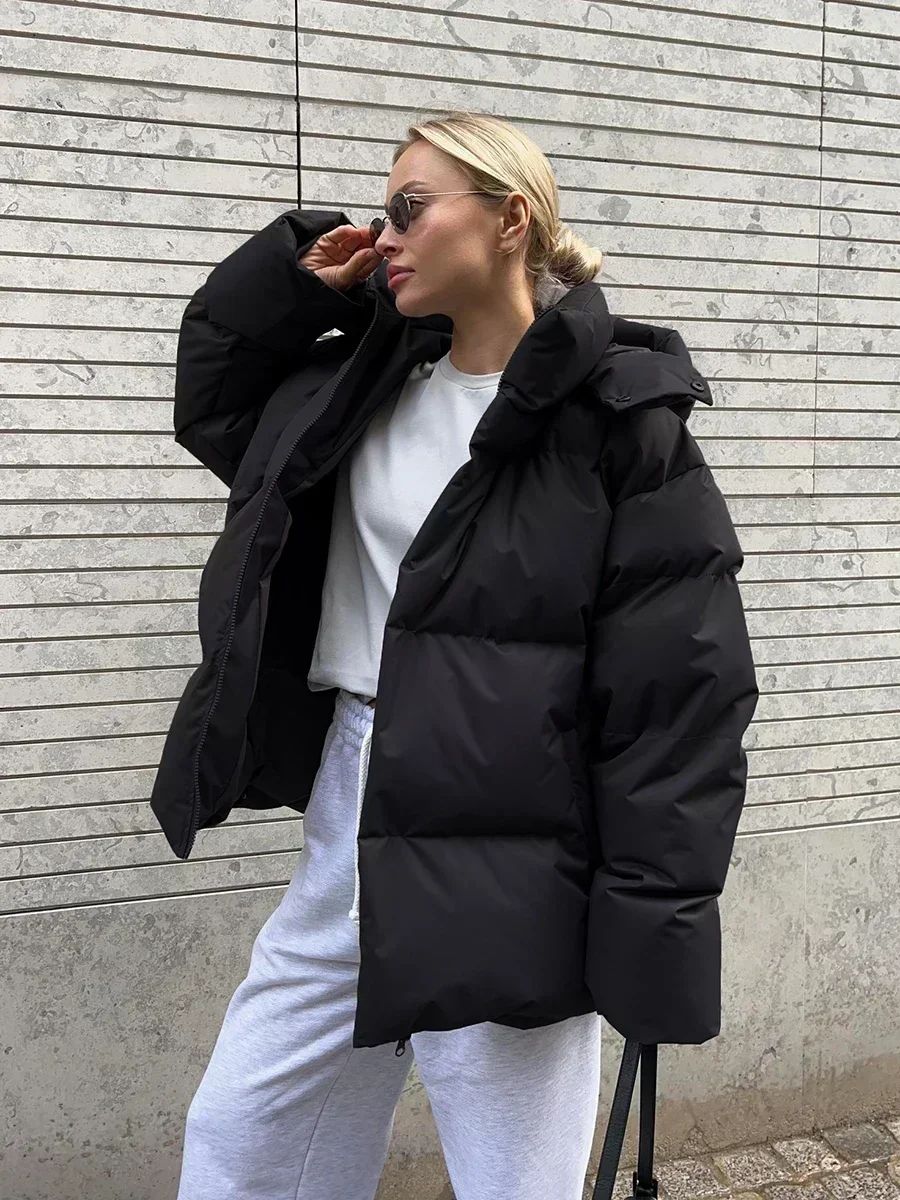 Bornladies Quilted Jacket Women Winter Loose Parkas Coat Vintage Bread Jacket Outwear Office Ladies Warm Cotton Puffer Jackets