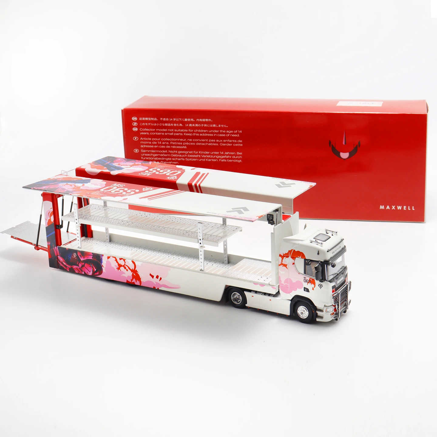 재고 있음 1:64 S730 이중층 컨테이너 후니콘 컨테이너 합금 다이캐스팅 자동차 모형, 성인 장식품, 소년 장난감