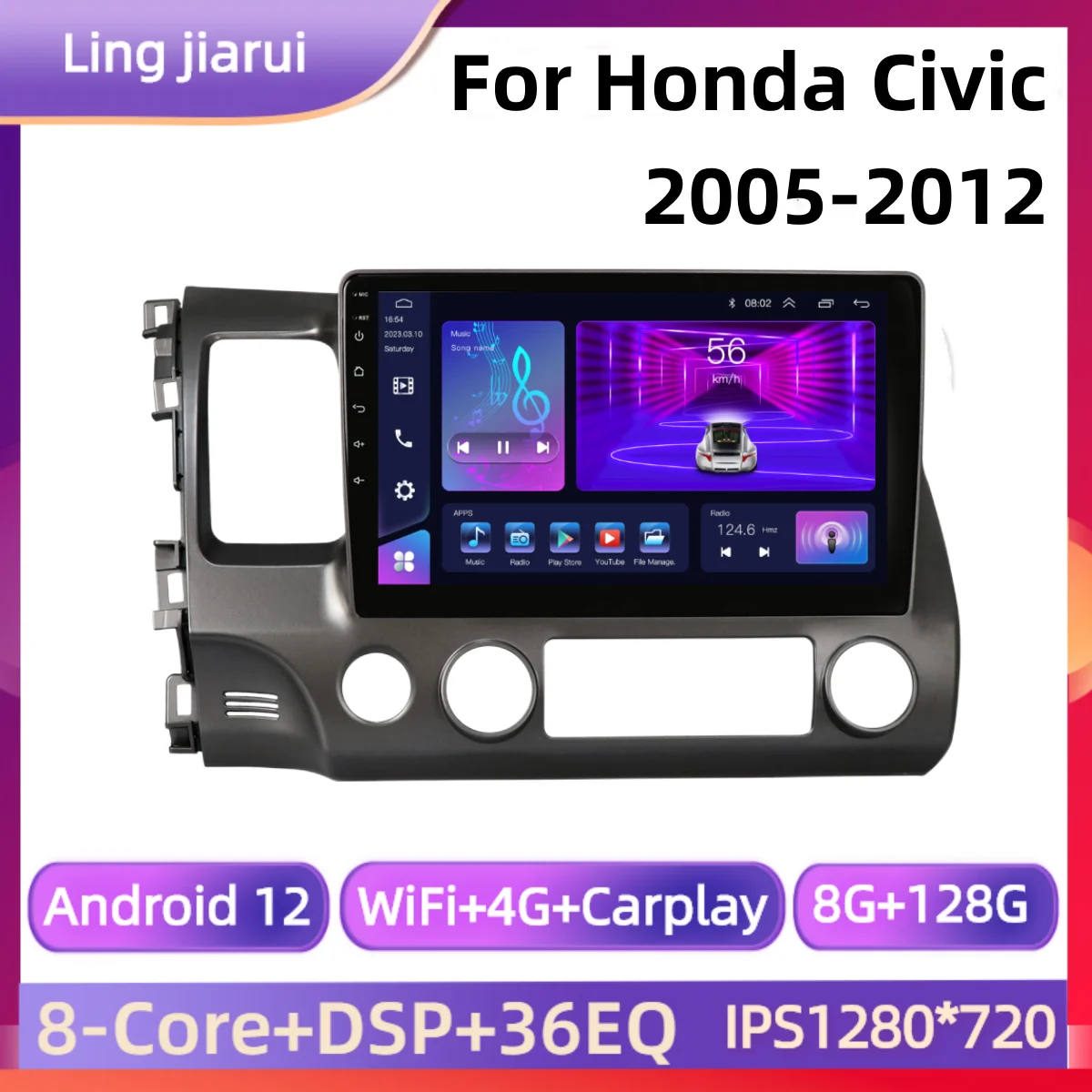 

Ling Jiarui A1 Pro AI Voice Carplay Car Radio For Honda Civic 2005-2012 Multimedia Video Player Android Auto 4G GPS 2 Din Autor