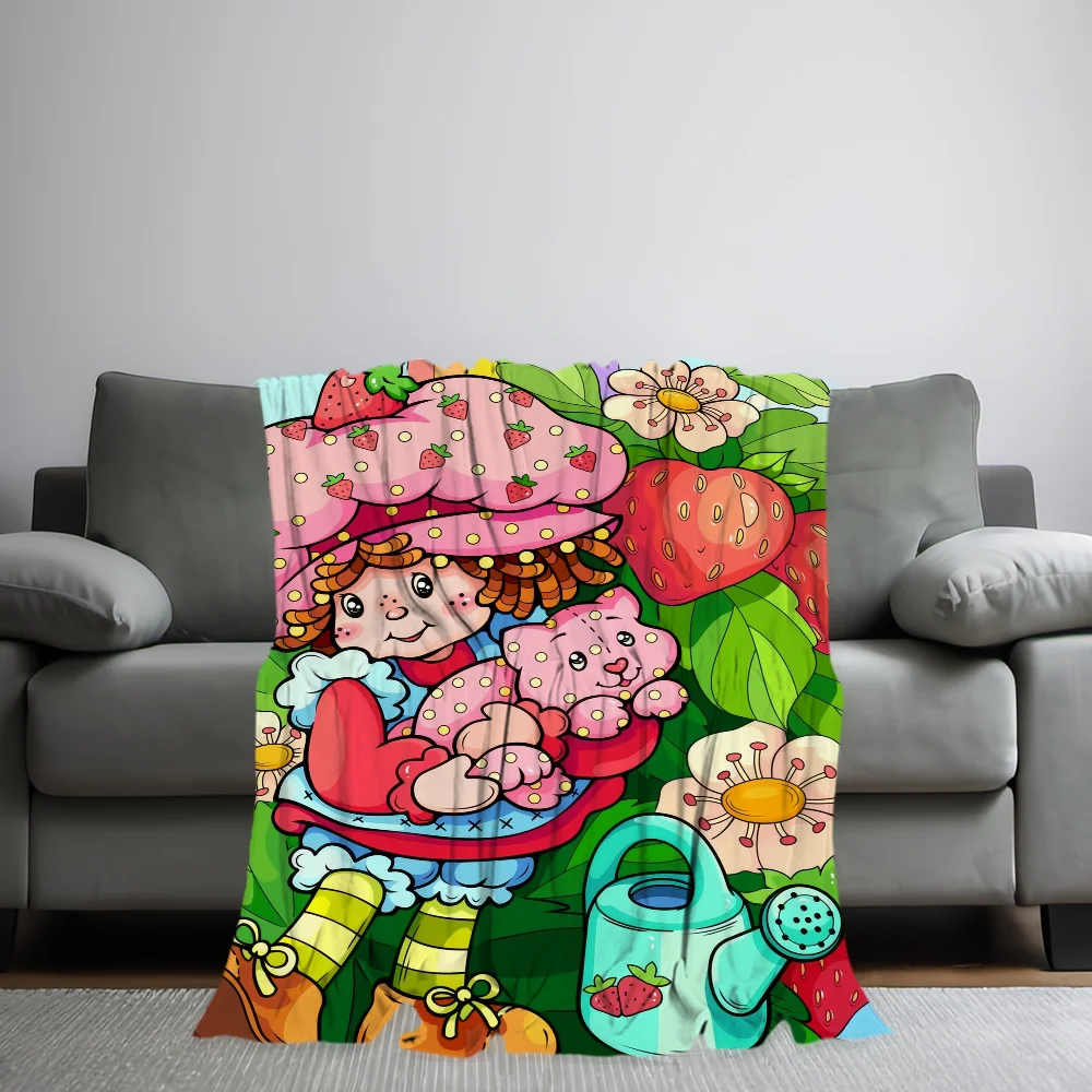 Cute S-Strawberry S-Shortcake Blanket Skin friendly comfort warm soft plush blanket suitable sofa living room office bedroom 2