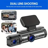 2 Lens Dash Camera WIth 32GB Memory Card 1080P for Car Touch Screen Video Recorder Rearview Mirror Dash Cam Front & Inner Camera - Image 5