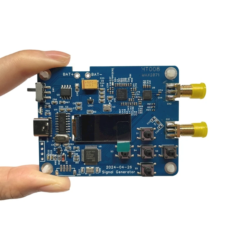 HT008 MAX2871 Signal Source 23.5-6000Mhz RF Module Consists Of Serial Control CH2 Support -25Db Power Regulation Upgrade