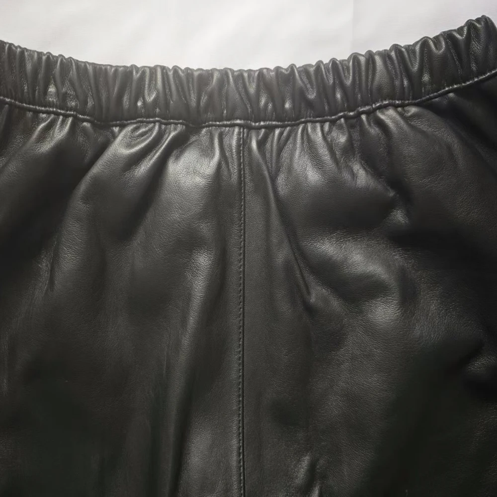 Men's Genuine Leather Elastic Waist Flat Angle Underwear Four Corner Underwear U-convex Design Youth Pantyhead