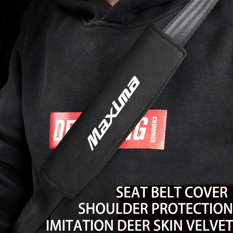 1pc Imitation Deer Skin Car Safety Belt Cover Ornament Plush Leather Seatbelt Shoulder Protector For Nissan Maxima