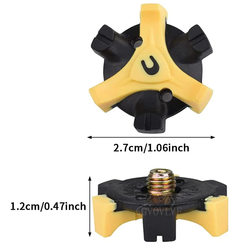 14pcs Golf Shoe Spike Sports Spike Screw Golf Shoe Spikes Replacements Metal Thread Spikes Cleats Fits Most Sports Shoes Yellow 3