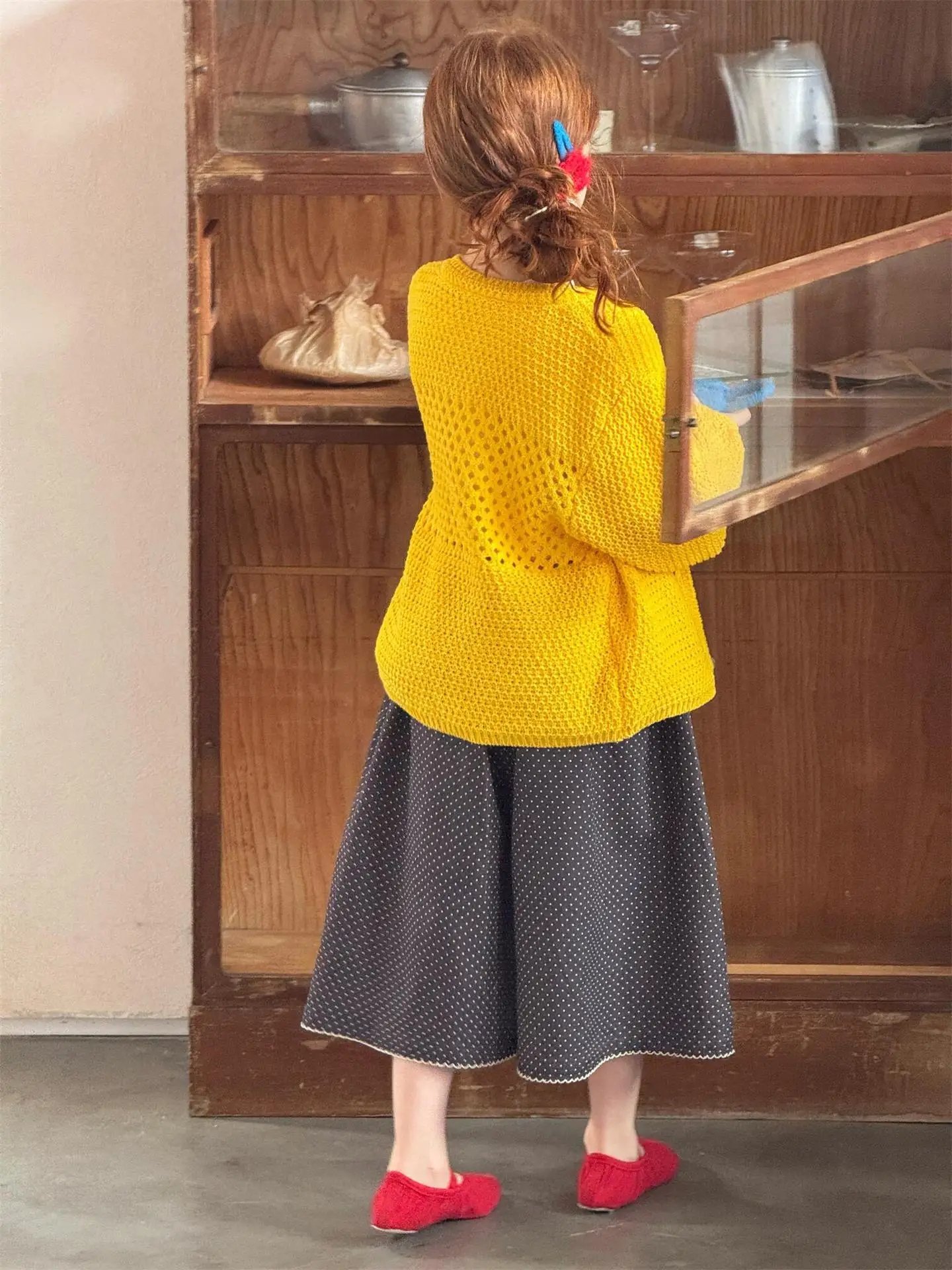 아동복 키즈 캐주얼 니트 코트 2026년 봄 신상 여아 스웨터 노란색 라운드넥 긴팔 니트 가디건