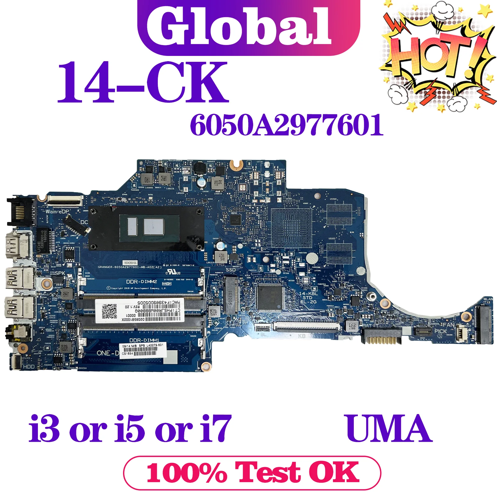 Scheda Madre Per Scheda Madre Per Laptop Hp 240 G7 14-Ck L42279-601 6050A2977601 I3 I5 I7 7Th Gen Uma Ddr4