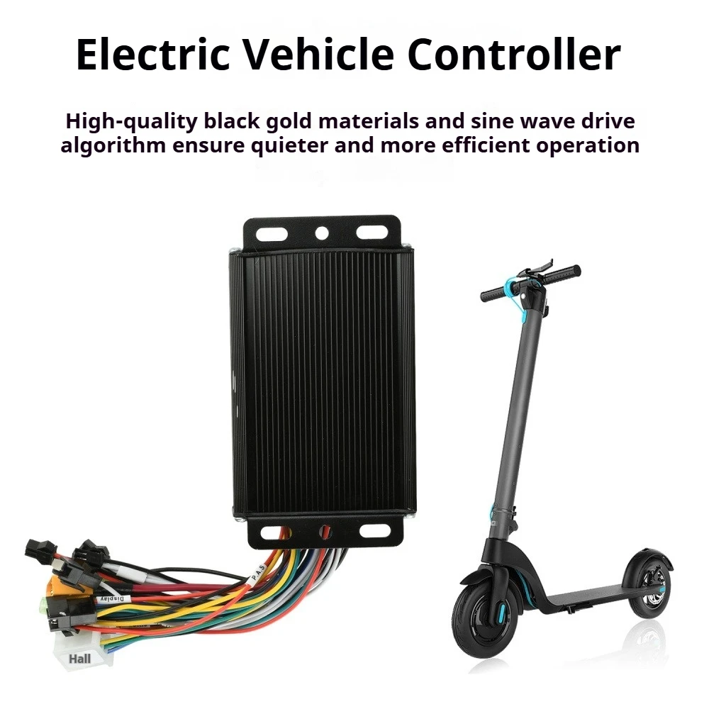 DC36V/DC48V 350W-500W 브러시리스 모터 컨트롤러 전기 자전거 20A 블랙 알루미늄 합금 사인파 DC 전기 모터 컨트롤러