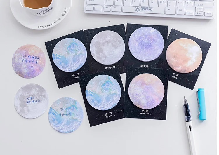 1 Stück Lytwtw's Koreanische DIY Kawaii Stern Runde Haftnotizen Kreativer Notizblock Filofax Notizblock Büro Schule Schreibwaren – Detail 17