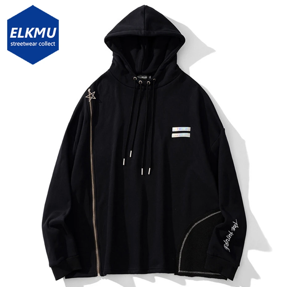 

Techwear Streetwear Hoodie Star Zipper Men Oversized Hip Hop Harajuku Hoodies 2023 Man Black Loose Sweatshirt Y2K Pullver