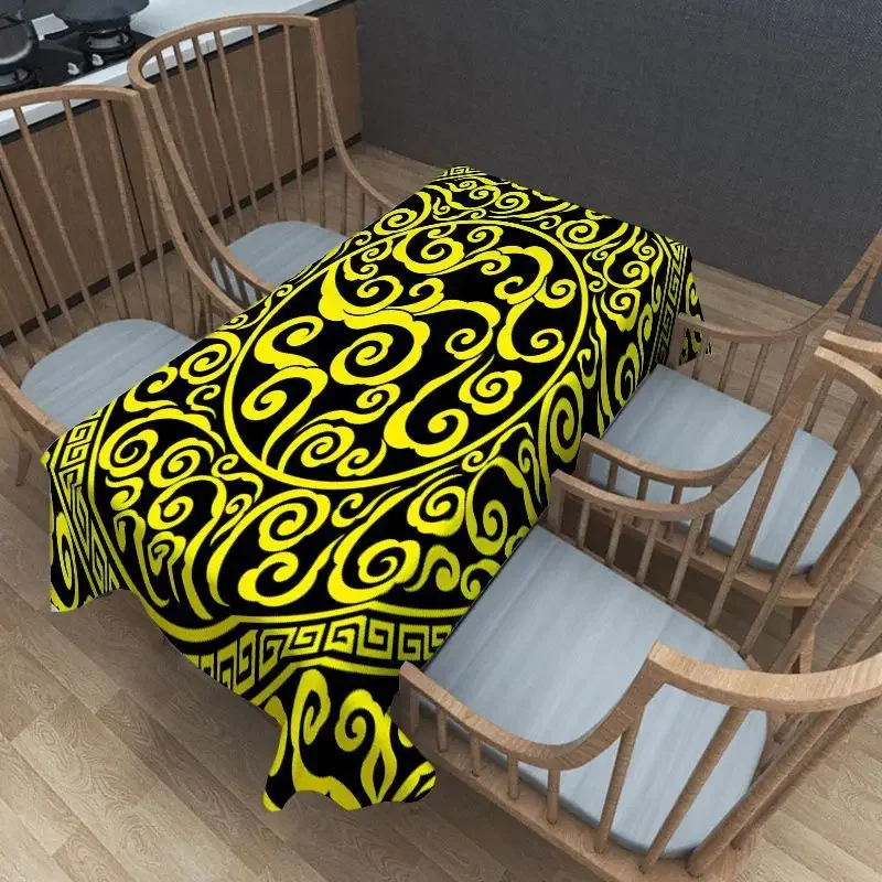 

Новая маслостойкая прямоугольная скатерть с принтом 2024 желтая