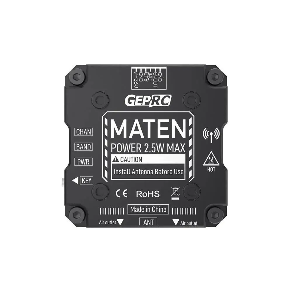 Connecteurs et ports du transmetteur FPV GEPRC MATEN 5.8G 2.5W