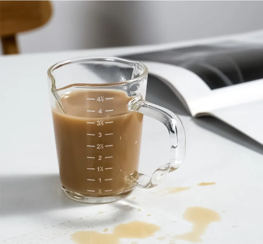 Description Picture 3 of item70/150ML Espresso Glass Cup Measuring Cup Milk Latte Jug Coffee Supplies Kitchen Dining & Bar Mug Drinkware Double Thick Bottom