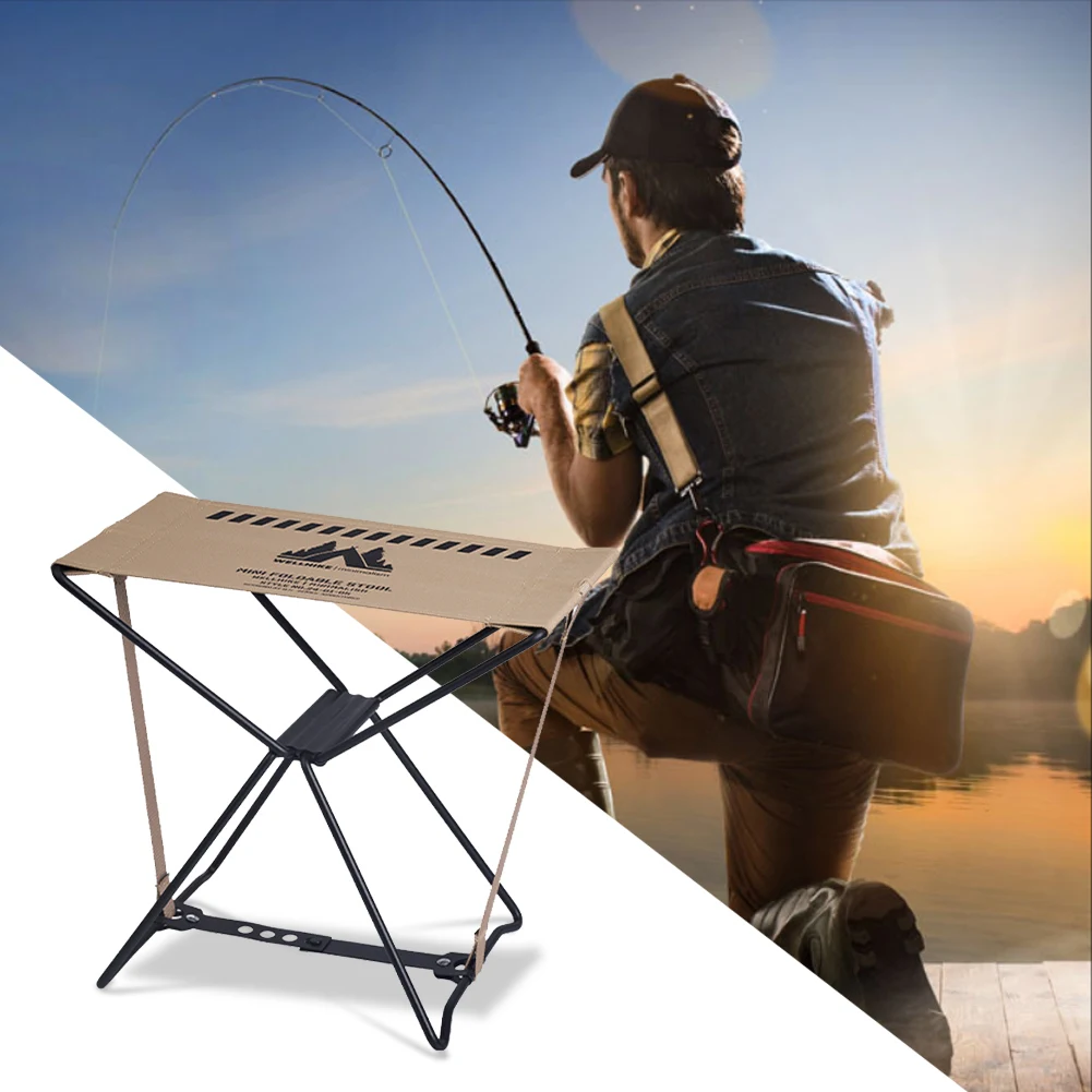 Outdoor Camping Stool Waterproof Collapsible Travel Stool High Load-Bearing Portable Samll Chair for Hiking Backpacking