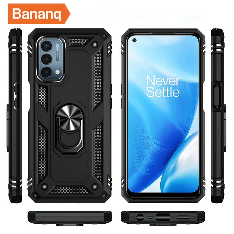 Bananq Shockproof Armor Metal Ring Stand Cover with Magnetic Car Holder