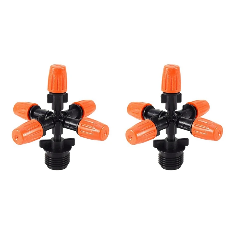 

2X Garden Sprinklers Automatic Watering Grass Lawn 360 Degree Circle Rotating Water Sprinkler 5 Nozzles Garden Pipe Hose