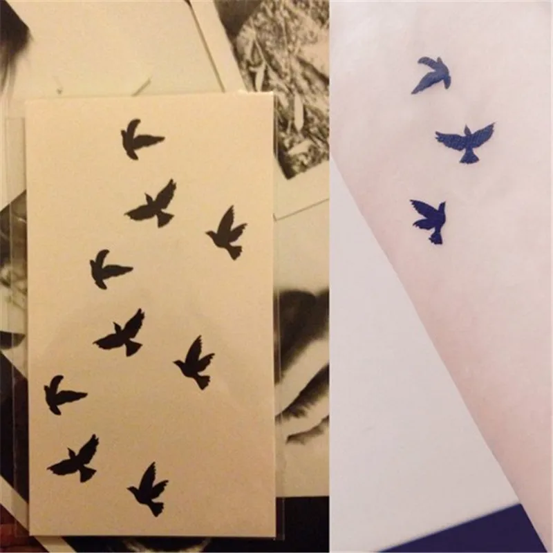 

1pc Flying Black Bird Temporary Tattoo Waterproof 3D Temporary Tattoo Sticker Arm Leg Wrist Foot Hand Body Art Tattoo Sticker