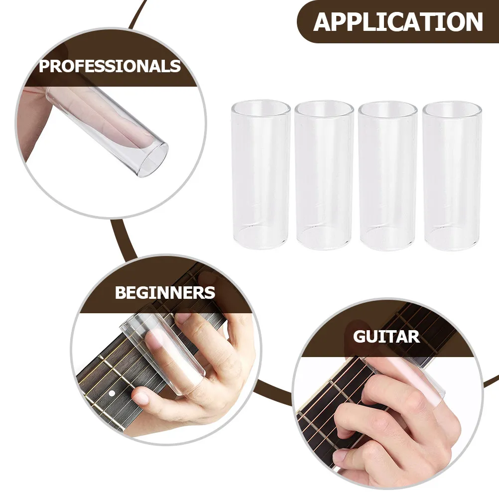 Slide Insterment 4Pcs Glass Guitar Slide Professional Musical Instrument Slider for ...