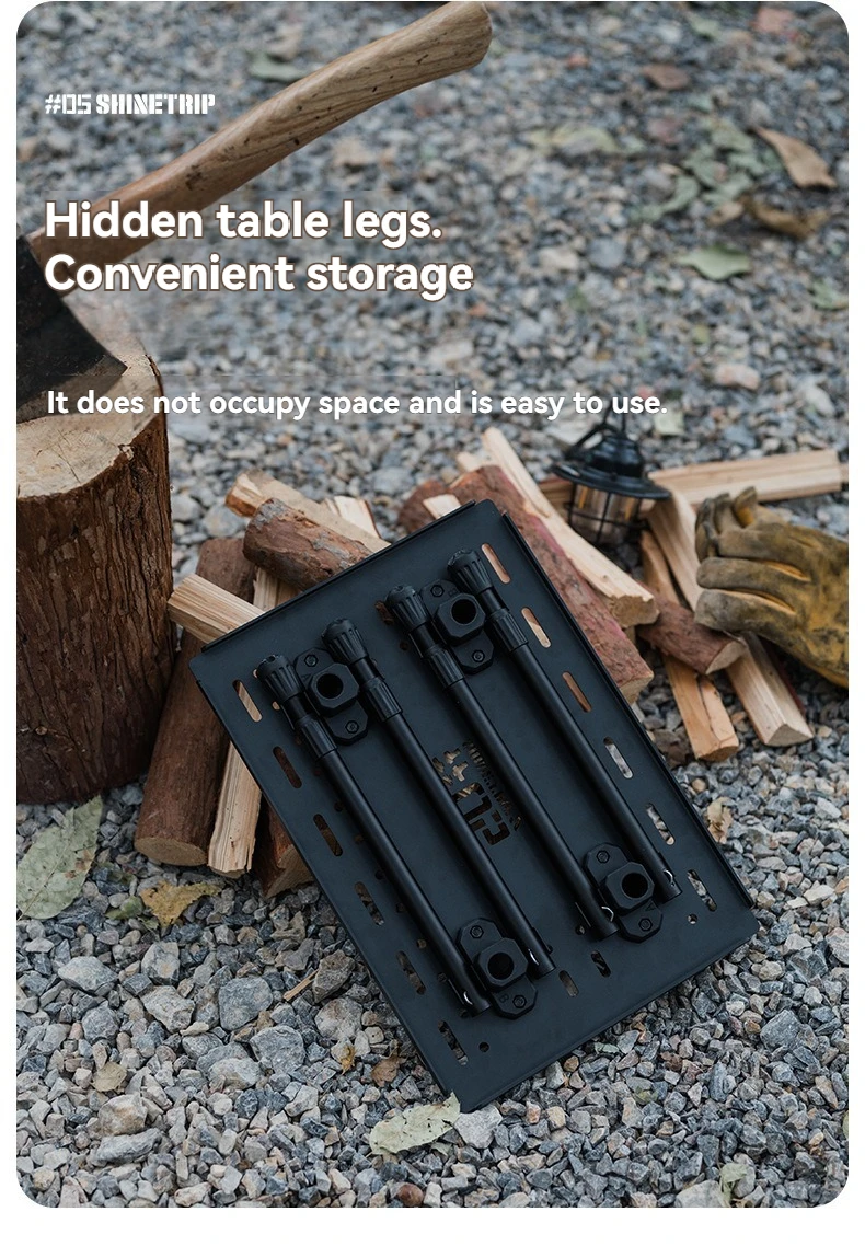 SHINETRIP IGT Tragbarer Klapptisch Multifunktional Erweiterbarer Faltbarer Campingtisch für Camping Wandern Picknick Werkzeug – Detail 9