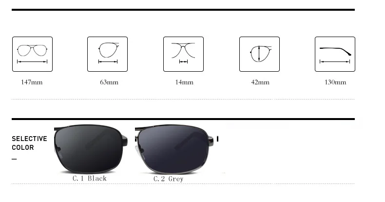 Polarised Pilot Sunglasses For Men Rectangle Metal Uv400 Shades_voghion.com