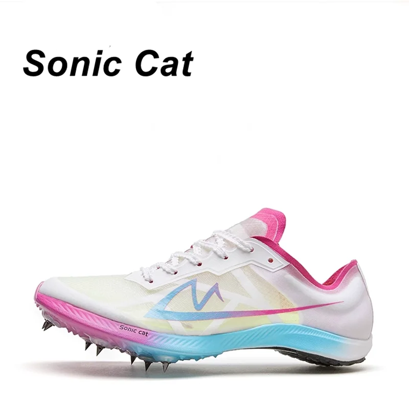 Sonic Full Carbon Plate Running Shoes, Cat Spikes Tênis, Professional Track Field Sprint Training Shoes, Triple Jump Nail Sneakers