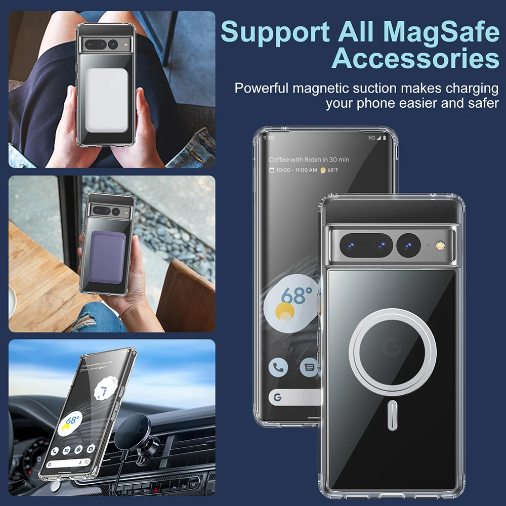 Coque Magsafe Pour Google Pixel (Série 9/10) - Protection Silicone Hybride Antichoc - Mat