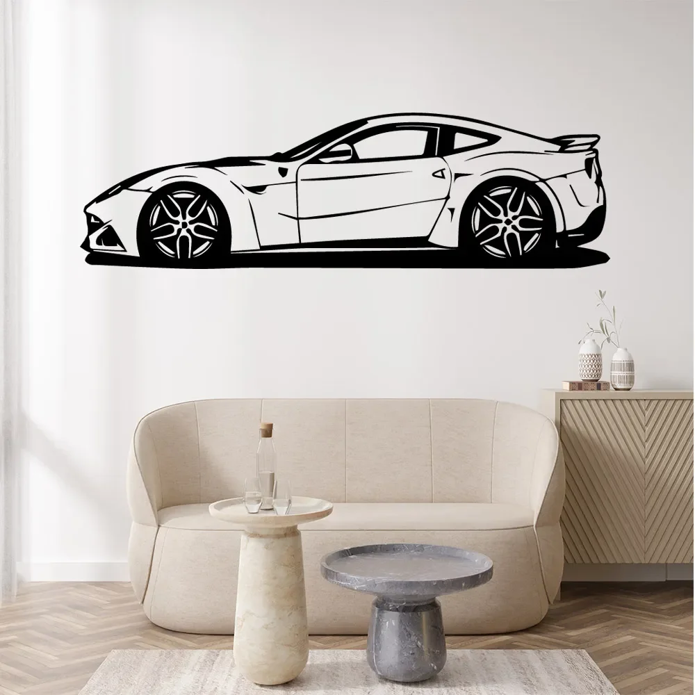 Vinyl Sports Cars Wall Decalques, Art Home Decor, Adesivo de parede do carro, Cartaz de vinil para quartos infantis, Decoração Mural, CC6