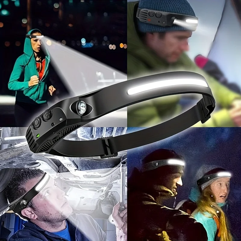 Rechargeable LED Sensor Headlamp with Built-in Battery