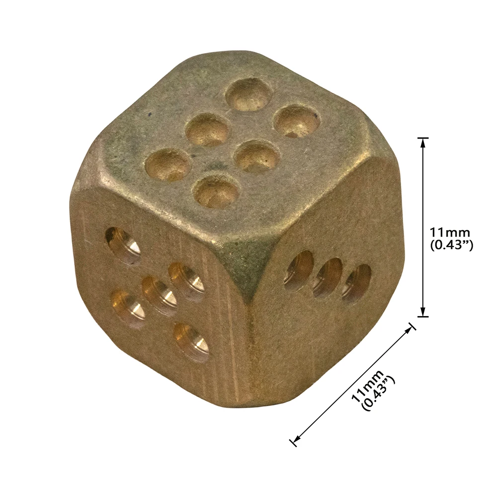 6 Sided Brass Metal Dice 11mm Vintage Metal D6 Dice for Tables Board Game Poker Party Club Bar Entertainment Game Accessories