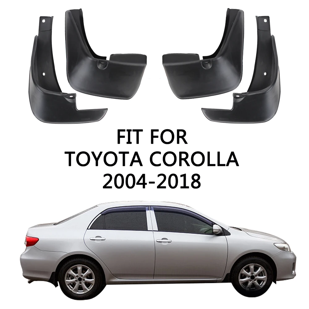 Guardabarros delantero y trasero de PVC para Toyota Corolla, Juego de 4 unidades, 2004-2018