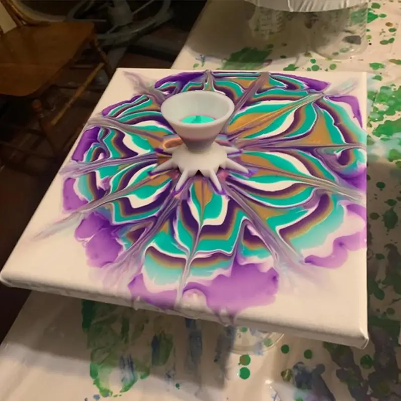 Paint Pouring Cup Acrylic Mini 7-Leg Funnel For DIY