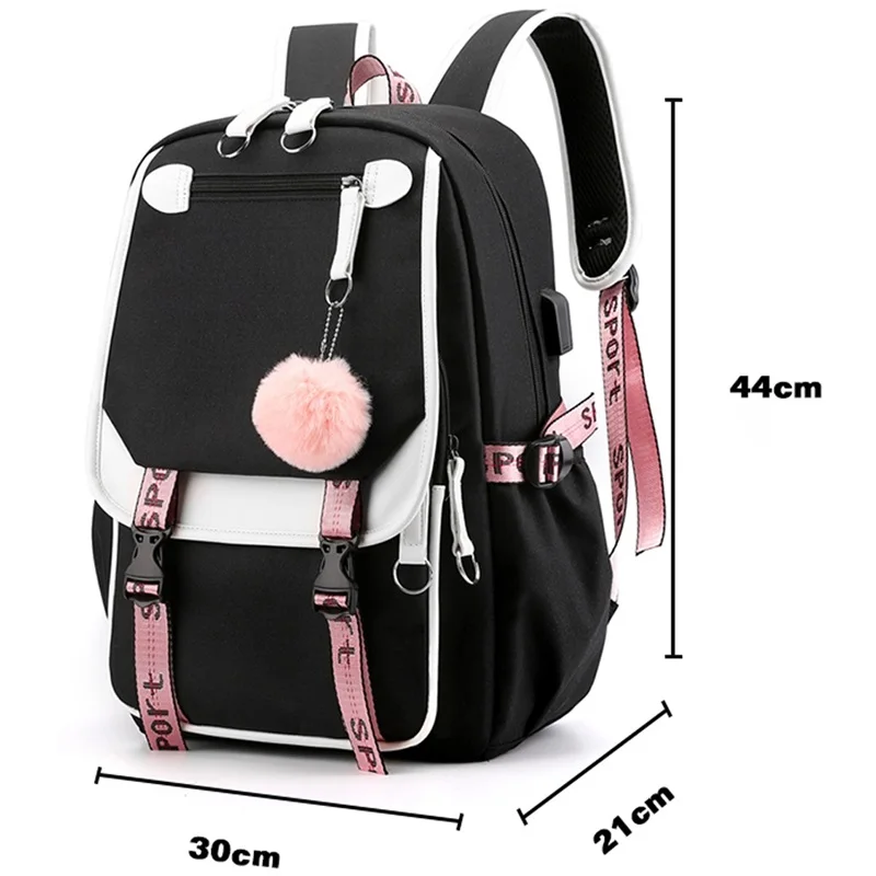 Genshin Impact Print Backpacks for Boys Kids Student Cute Schoolbag Bookbags Laptop Bag Daypack Rucksack with USB Charging Port 5