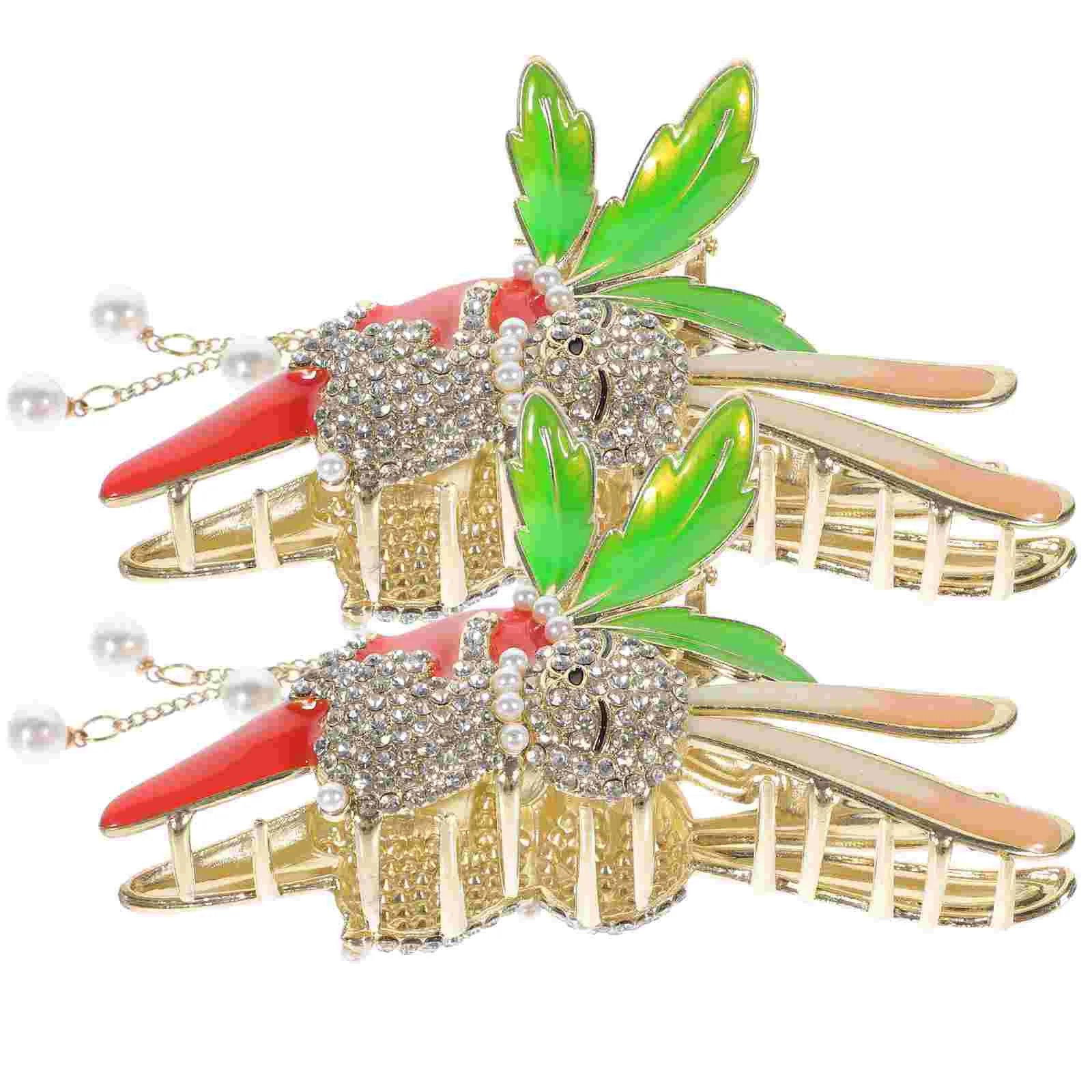 

2 Pcs Bunny Hairpin Claw Clips for Thick Thin Barrettes Rhinestones Women Accessories Zinc Alloy