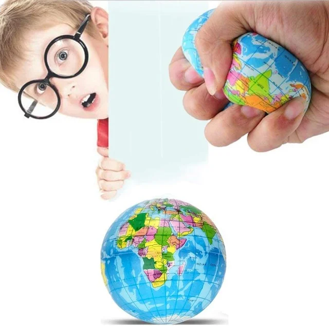 12pcs Stress Relief World Map Foam Ball Atlas Globe Palm Ball Planet Earth Ball Adult Kids Novelty Funny Gadgets Stress Toys 5