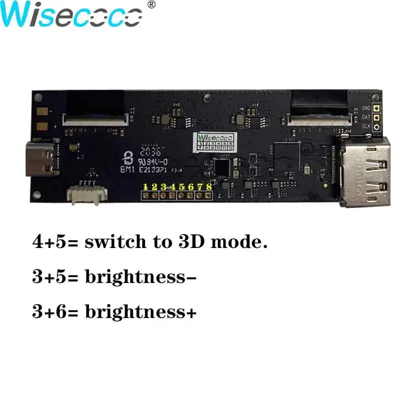 Wisecoco 미니 LVDS 듀얼 AMOLED 디스플레이 500 휘도 DP 컨트롤러 드라이버 보드 로봇 눈, 0.71 인치 1080P OLED 스크린
