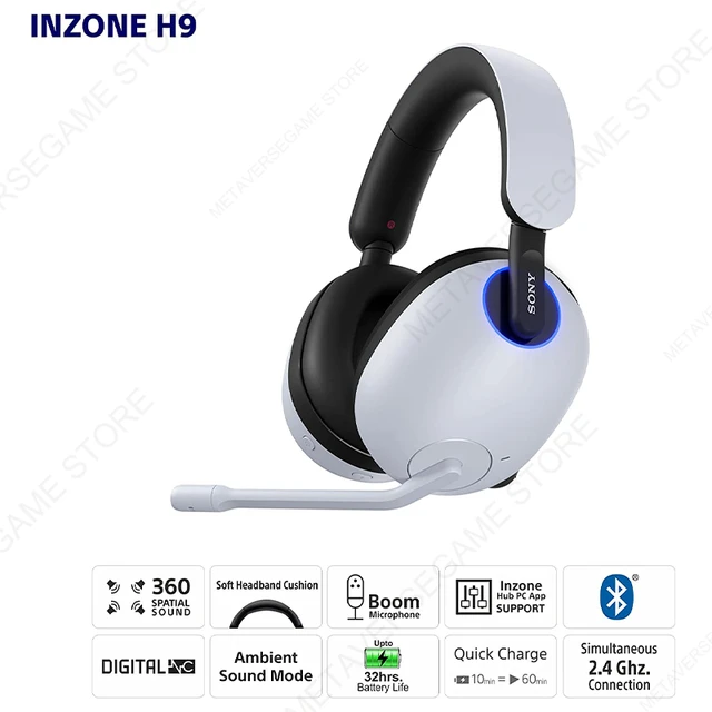 SONY-INZONE H9 Wireless Noise Canceling Gaming Headset, Over-ear