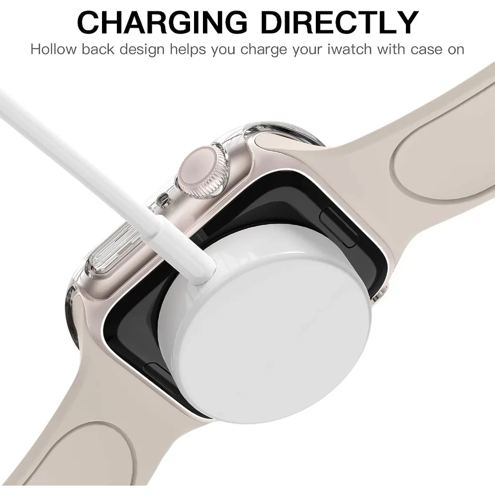 Matte Case for Apple Watch 45mm 41mm 40mm 44mm Hard PC Bumper Protective Cover Frame no glass iWatch SE 9 8 7 6 5 4 Accessories