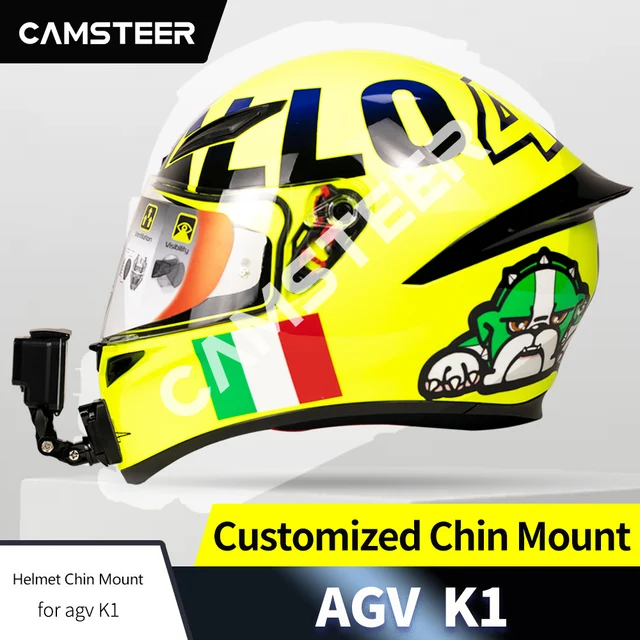 AGV K1 K1S ヘルメットカスタムアルミあごマウント GoPro Max Hero 12 