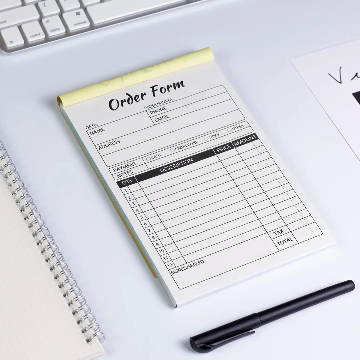 2-Pack Order Receipt Book, 2-Part Small Business Carbon-Free Sales Invoice Book, 5.5 x 8.3 inches 3
